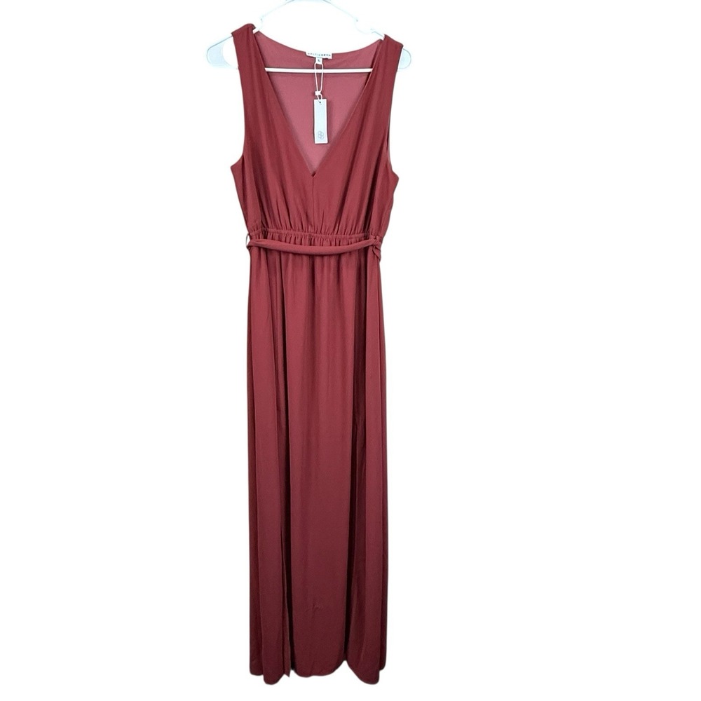 Baltic Born Womens Sleeveless Hera Maxi Dress Size M Rust Double‎ Slit Formal